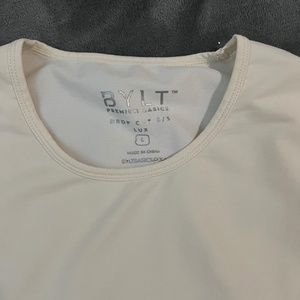 BYLT Men's Large Short Sleeve Cream Drop Cut S/S Lux